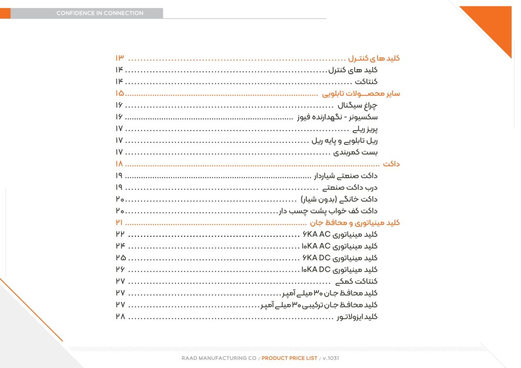 لیست قیمت خرداد 1401 محصولات رعد-03