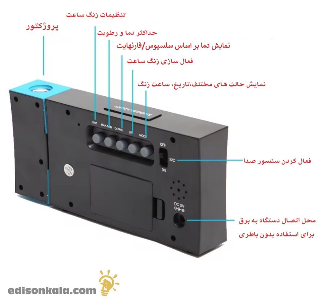 راهنمای استفاده از ساعت رومیزی دماسنج 8290